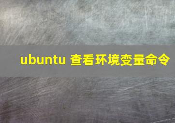 ubuntu 查看环境变量命令